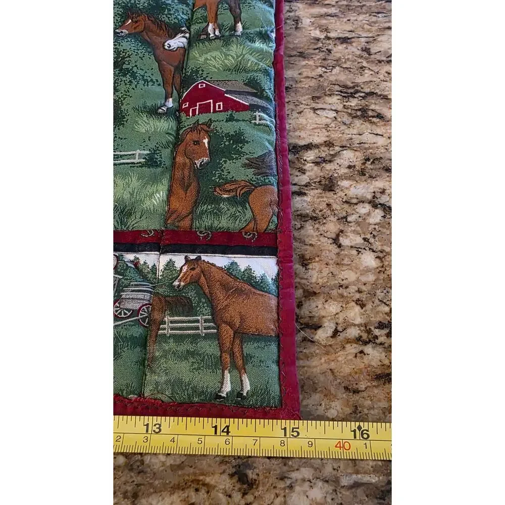Vintage Doll Comforter & Pillow‎ Set Handmade Horses doll accessories
